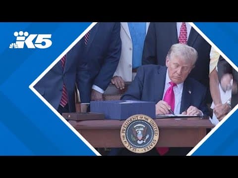 Trump signs his tax and spending cut bill at the White House July 4 picnic