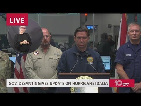 Governor Ron DeSantis gives briefing on morning of Idalia landfall