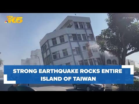 A strong earthquake rocks entire island of Taiwan, collapsing buildings