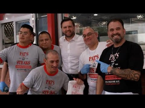 JD Vance visits Pat's Steaks to grab a cheesesteak in Philadelphia (Aug. 19, 2024)