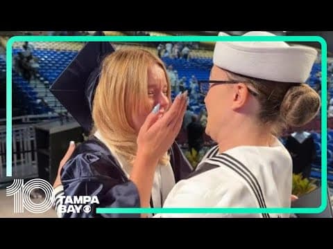Newsome High School student surprised at graduation by her Navy sister