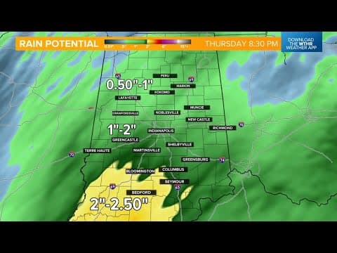Weather Impact | Heavy rain arrives in central Indiana | Live Doppler 13 Radar