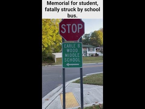 Memorial for middle school student killed by school bus
