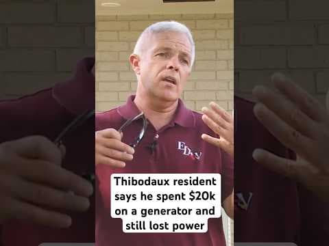 Several neighborhoods in Thibodaux were unable to run their whole house generators during Francine.