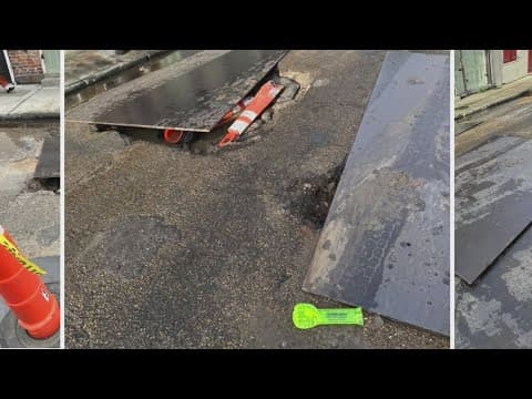 Massive hole spotted in the French Quarter in New Orleans