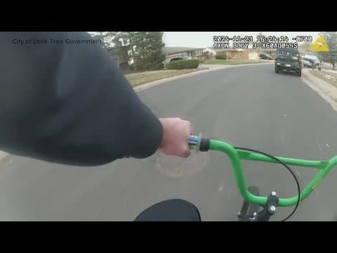 Police Officer hops on a found bike to pursue a suspect