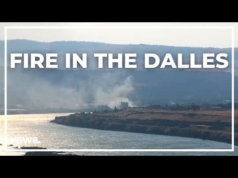 Live look at fire burning in The Dalles
