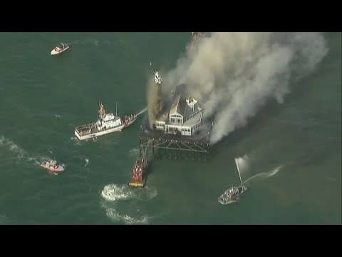 Oceanside Pier Fire | Water drop in action