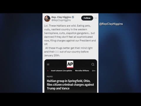 'These Haitians are wild' | Louisiana congressman attacks Haitians over controversy in Springfield