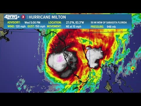 Wednesday 5PM Tropical Update: Milton approaches Florida landfall as Cat. 3 storm