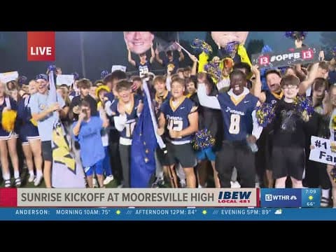 Mooresville High School brings the energy to Operation Football Sunrise Kickoff