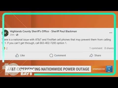 AT&T outage affecting cell phone customers nationwide