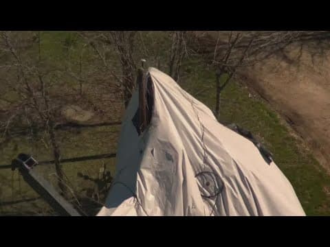 A giant border patrol surveillance blimp makes a crash landing in Hunt County