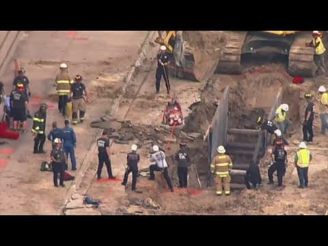 North Texas firefighters rescue worker who fell into 15-foot-deep trench