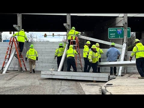 Floodwall taken down in Columbus after heavy rain