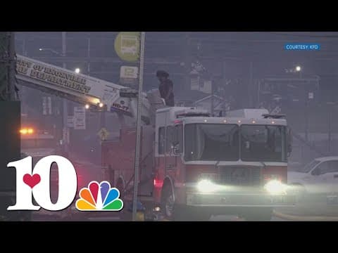 Crews expected to work into the night after fire breaks out on cardboard pad of Knoxville facility