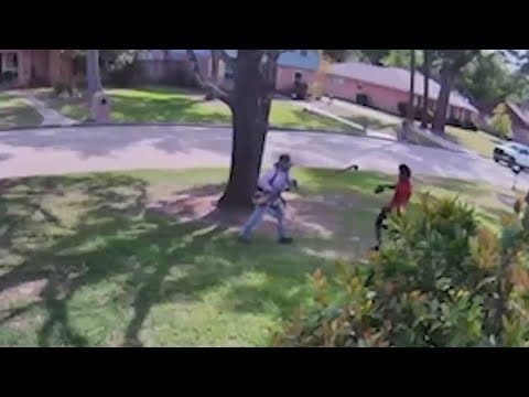 Video: Landscaper uses weed whacker to right back during robbery