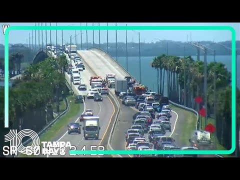 Crash blocks traffic on westbound Courtney Campbell Causeway