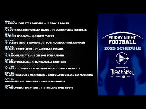 Friday Night Football 2025 Schedule Release