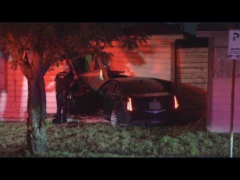 A man was in his bed when a police chase ended with a car crashing into a home in northwest Houston