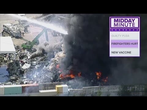 2 firefighters recovering after a fire at a scrapyard in North Texas