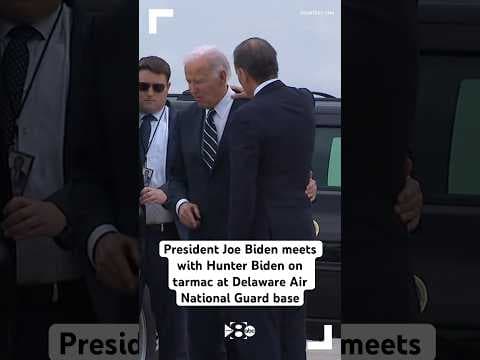 President Joe Biden meets with Hunter Biden on tarmac at Delaware Air National Guard base