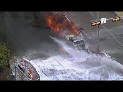 Diesel tanker fire produces so much smoke it shows up on radar