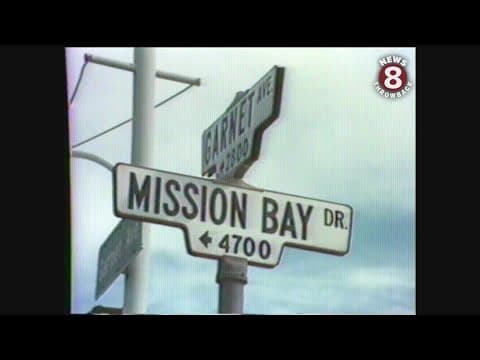 Dangerous intersection: Mission Bay and Garnet in Pacific Beach, San Diego 1979