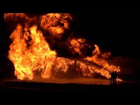 HFD update: 18-wheeler carrying unleaded fuel catches fire on North Freeway