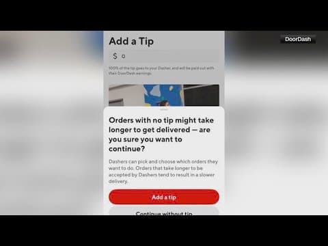 DoorDash says no tip might take longer to get delivered