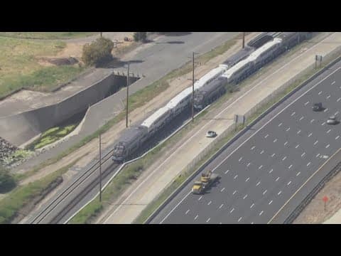 Landslide shuts down commuter train service after debris is seen rolling down hillside near San Clem