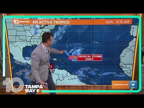 Tracking the Tropics: Tropical Storm Cindy weakening in the central Atlantic