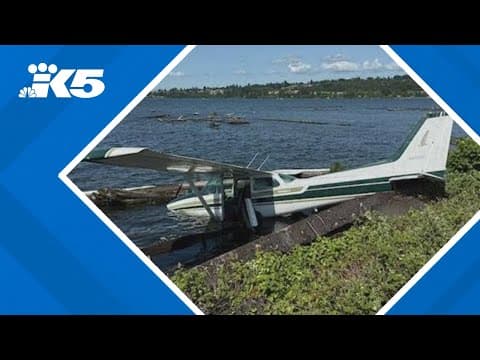 Plane skids off runway into Lake Washington