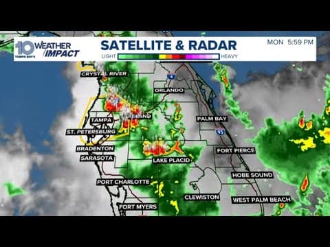 Tracking severe thunderstorms moving across Tampa Bay area