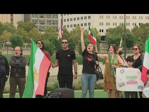 Demonstrators gather in Columbus for support of those in Iran