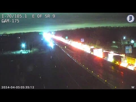 I-70 westbound closed near State Road 9 in Hancock County following deadly crash