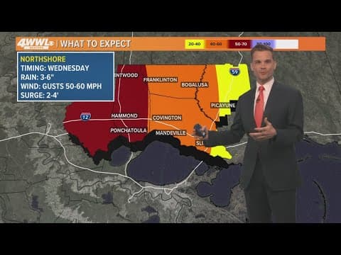 Parish by parish expected impacts in southeast Louisiana from Francine