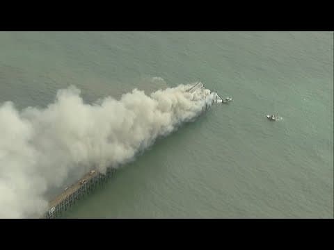 Fire erupts on Oceanside Pier creating massive smoke plume