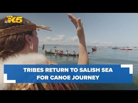Tribes return to Salish Sea for canoe journey, reuniting after pandemic