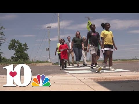 New crosswalk at Green Magnet Academy