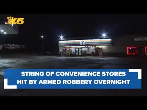 Four convenience stores in western Washington suffer armed robberies overnight