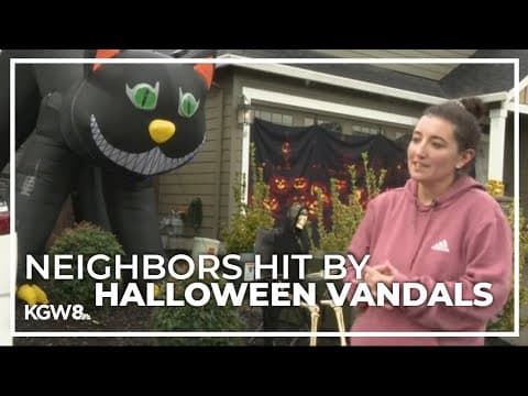 Vandals target Halloween decorations in Clark County neighborhood