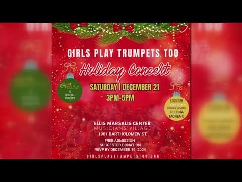 'Girls Play Trumpets Too' hosts Second Annual Holiday Concert with Troy Sawyer at Ellis Marsalis Cen