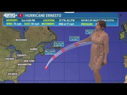 Sunday 5PM Update: Ernesto upgraded back to hurricane