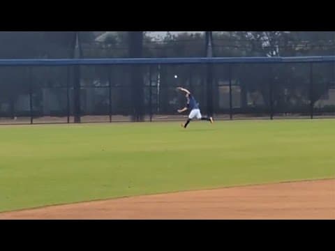 Jose Altuve works out with outfielders at Spring Training