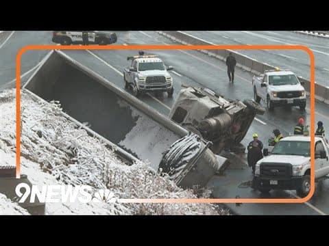 Golden Police officer uninjured after crashing while responding to overturned tractor trailer