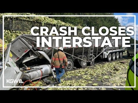 Crash in Columbia River Gorge closes 16-mile stretch of I-84 westbound