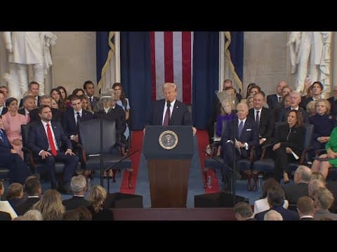 President Donald Trump takes the oath of office, signs executive actions