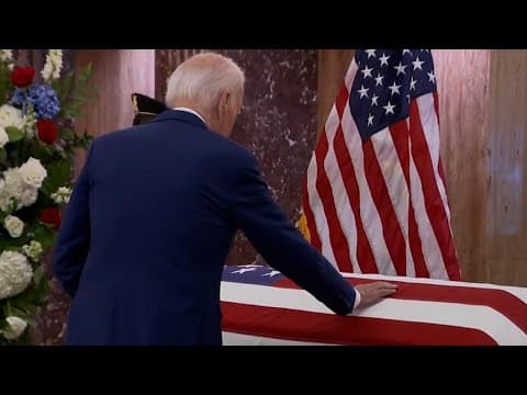 President Joe Biden pays respects as Rep. Sheila Jackson Lee lies in state in Houston