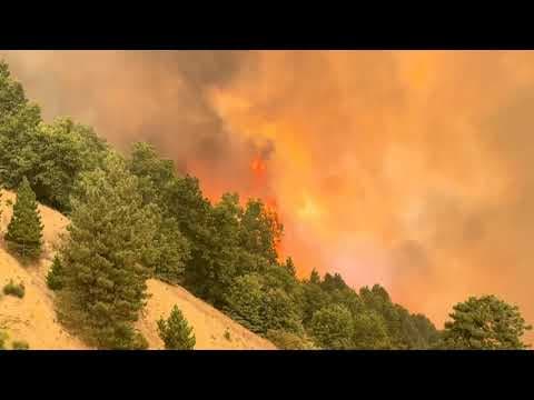 Wildfire east of LA threatens tens of thousands of homes and forces evacuations